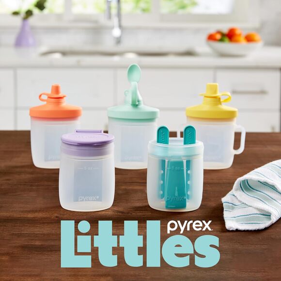 Pyrex Littles (6-PC) Silicone Baby Toddler Feeding Set NIB - Picture 1 of 1